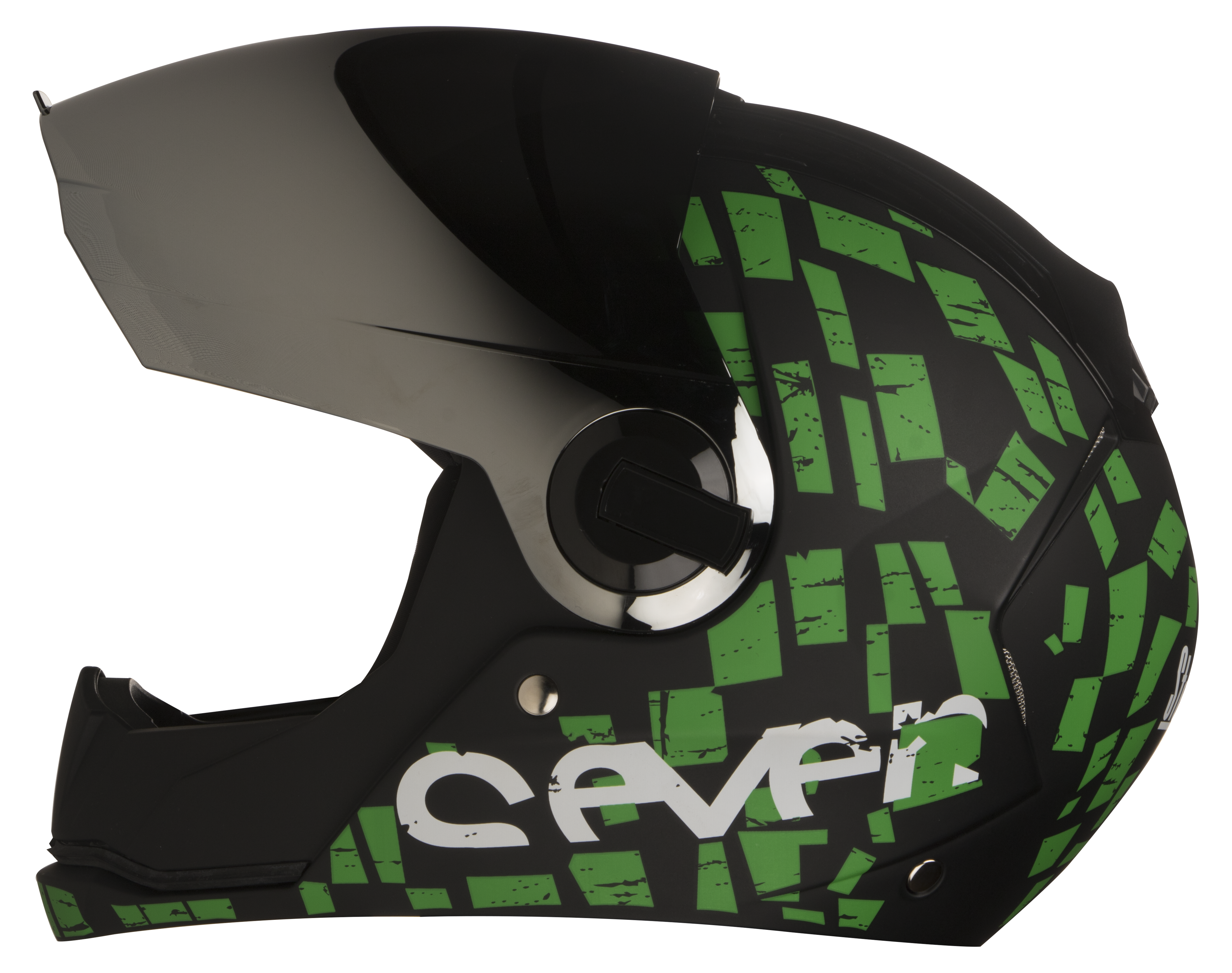 SBA-2 Seven Mat Black With Green ( Fitted With Clear Visor  Extra Silver Chrome Visor Free)